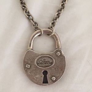 Classic Hardware Silver Lock Necklace